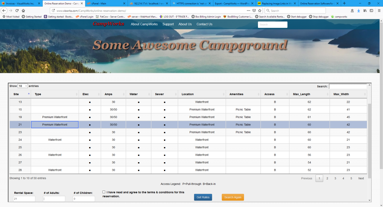 CampWorks RV Park Reservation Software